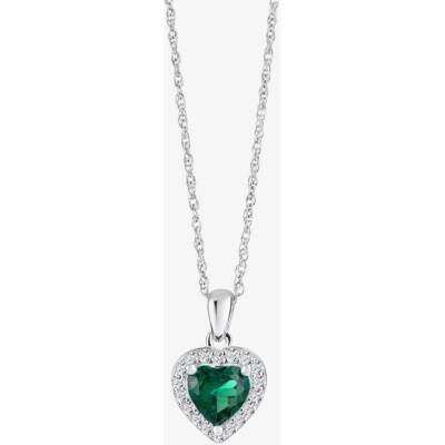 Preciosa Stříbrný přívěsek Velvet Heart srdce s kubickou zirkonií esmerald 5370 66