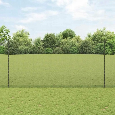 VidaXL Plot s sloupkem Šedá 1,6 x 25 m Ocel a PVC