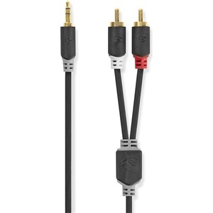 Nedis CABW22200AT30 стерео аудио кабел 3, 5 мм стерео жак - 2 пъти RCA, позлатен, 3 м (CABW22200AT30)