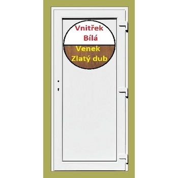 Soft Emily Vchodové dveře zlatý dub/biela 88x198 cm pravé