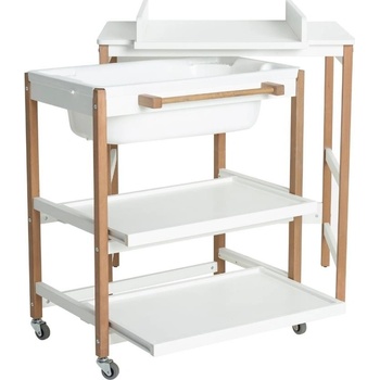 Quax Smart s vaničkou a bukovou podnoží 82 x 91 cm bílý lakovaný