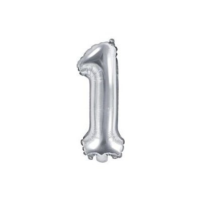 Balón fóliový 35cm číslo 1 strieborný