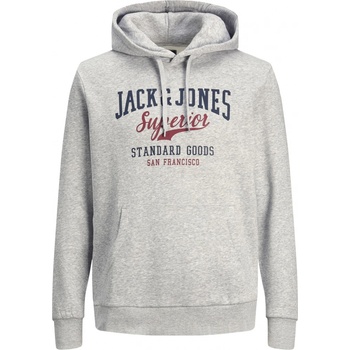 Jack&Jones Pánska mikina JJELOGO Regular Fit 12210824 Light Grey Melange