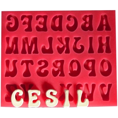 Cesil Silikonová forma Velká abeceda zakulacená 1,8cm