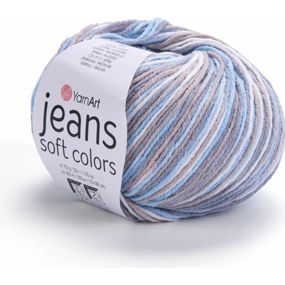 Yarn Art Jeans Soft Colors 6210 krémová, béžová, šedá, modrá