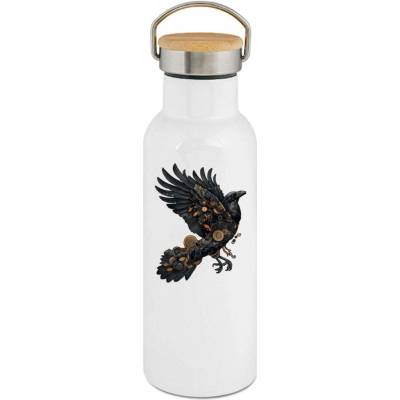 123TRIKO termoska Steampunková vrána, bílý potisk 500 ml narozeniny
