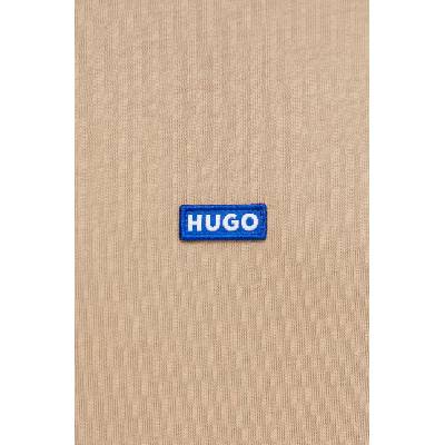 HUGO Blue Памучна тениска Hugo Blue в бежово с изчистен дизайн 50509991 (50509991)