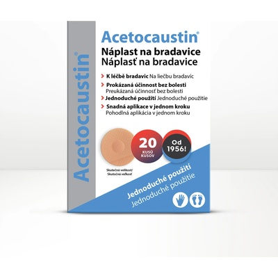 Acetocaustin Náplasť na bradavice 20 ks