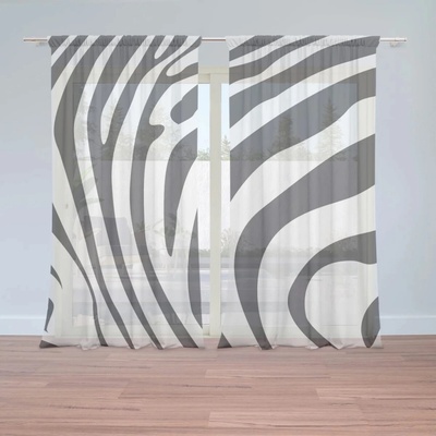 Sablio Záclony Vzor zebry: 2ks 150x250cm