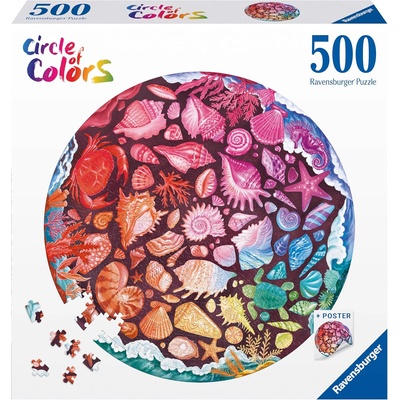 Ravensburger Кръгъл пъзел Ravensburger от 500 части - Кръг от раковини (12000823)
