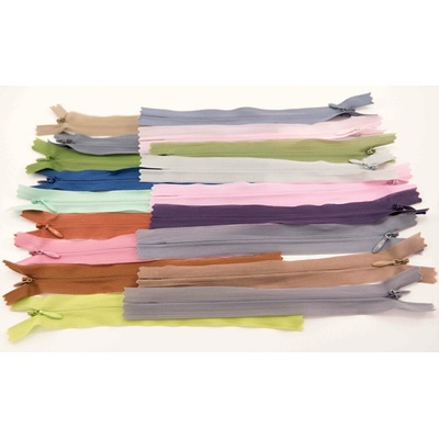 Nedeliteľný skrytý zips (3mm) rôzne farby - dĺžka 18 cm - 60 cm 20 cm Tmavo Modrá