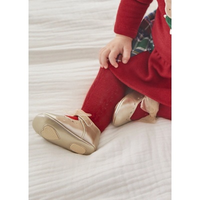Mayoral Пантофки с панделка за бебе момиче Майорал в златисто