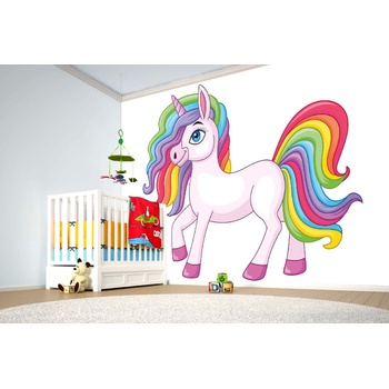 DIMEX ART s. r. o Самозалепваща се флизелинова фототапета дъгово еднорог 375 x 250 см