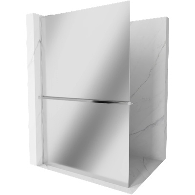 Mexen Kioto+ L преграда за душ с рафт Walk-in 80 x 200 см, огледало, хром - 800-080-123-01-50 (800-080-123-01-50)