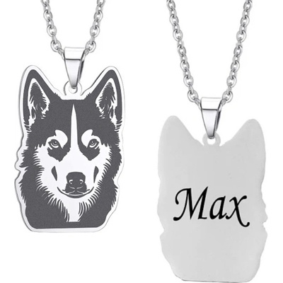 TD Řetízek s přívěskem z chirurgické oceli husky 1111141
