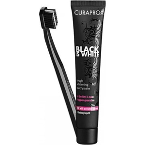  Промосет четка + избелваща паста за зъби, Curaprox Black is White Set CS 5460 Toothbrush & Whitening Toothpaste 90 ml