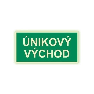 Únikový východ - fotoluminiscenční tabulka, plast 2 mm 300x150 mm