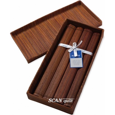SCANquilt prostírání Grass box 4 ks tmavě hnědá prostírání 30x45cm