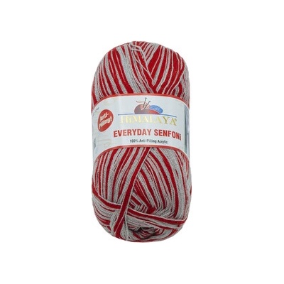 Priadza HiMALAYA EVERYDAY SENFONi - 100g / 196 m - červená, šedá