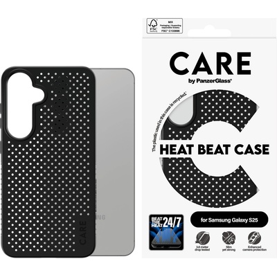 Panzer Гръб Care by PanzerGlass за Samsung Galaxy S25, Feature Case, Heat Beat, QI Compatible, Черен