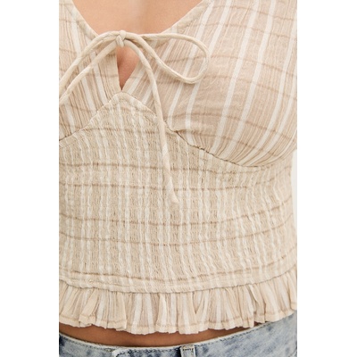 Rip Curl блуза с презрамки дамска от памук PARADISE CHECK TOP (076WSH)