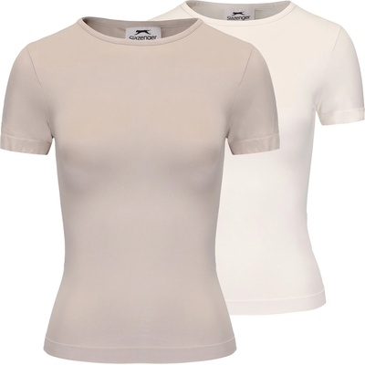 Slazenger Дамска тениска Slazenger Fit Short Sleeve T-shirt Womens - Nacreous/Sugar