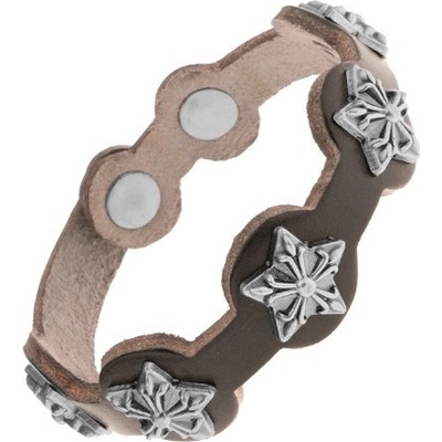 Šperky eshop kožený černé barvy matné patinované hvězdy z oceli Y34.10