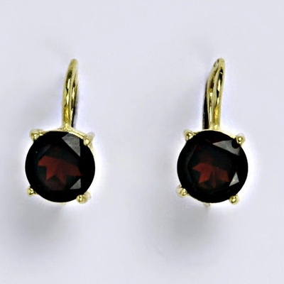 Čištín zlaté náušnicepřírodní granát žluté i bílé zlato NK 1357