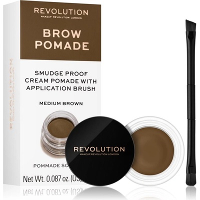 Makeup Revolution London Brow Pomade pomáda na obočí Medium Brown 2,5 g