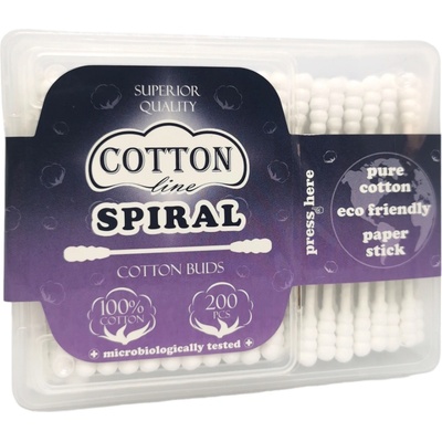 Cotton line клечки за уши спирални, 200 броя