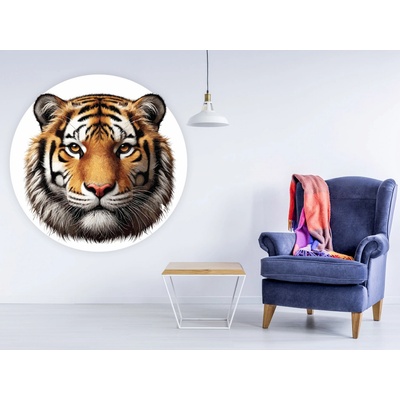 Nalepte.cz Hlava tygra textilní přelepitelná samolepka na zeď arch 20 x 20 cm – Zbozi.Blesk.cz
