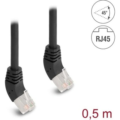 Delock 80269 RJ45 Cat.6A S/FTP, zalomený nahoru o 45°, 1m, černý