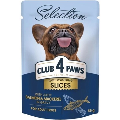 Club 4 Paws Premium Plus Selection Adult kousky s lososem a makrelou v omáčce 85 g