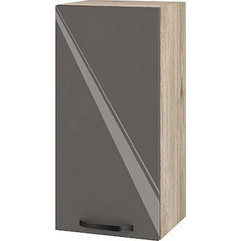 ИРИМ Горен кухненски шкаф Сити АРФ-Антрацит гланц-05-16 35 см