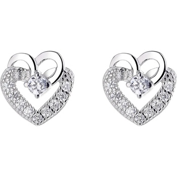 DELIS Обеци "Сърце", сребро 925, jw736, с родиево покритие (jw736)