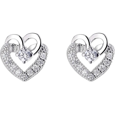 DELIS Обеци "Сърце", сребро 925, jw736, с родиево покритие (jw736)