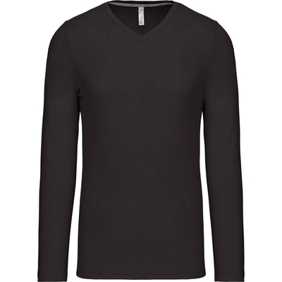 Kariban v-neck k358 / Мъжка тениска с дълъг ръкав - тъмносива xxl (20k35867005)
