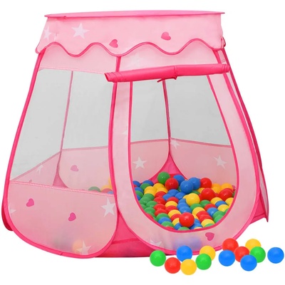 vidaXL Детска палатка за игра, розова, 102x102x82 см (93673)