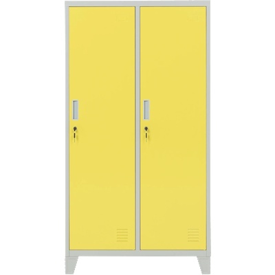 Carmen Метален шкаф Carmen CR-1604-2 JZ - Сив / жълт