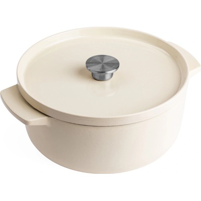 KitchenAid Kastrol nízký litinový s poklicí 26cm/2,7l mandlová