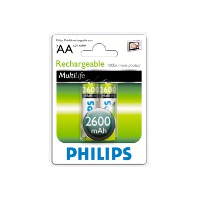 Philips Батерия Philips Rechargeable battery HR6 AA, 2600 mAh, 2-blister R6B2A260/10 (R6B2A260/10)