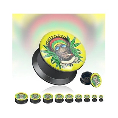 Šperky4U akrylátový plug do ucha "rastaman" PL01054-22