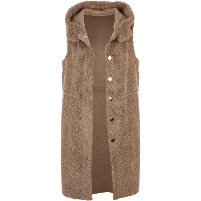 Rino Pelle dámská chlupatá vesta s kapucí