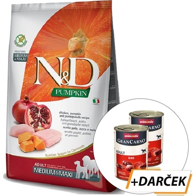 N&D dog Grain Free PUMPKIN Adult Medium & maxi chicken&pomegranate 12 kg