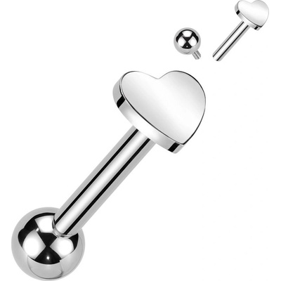 Šperky4U Cartilage piercing TITAN srdíčko TIT1305-1208
