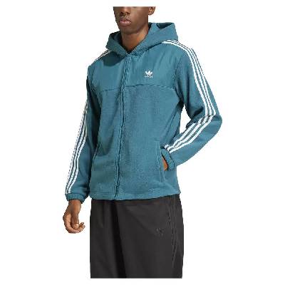 Поларена блуза Adidas Originals Adicolor 3 Stripes Teddy Fleece full zip sweatshirt - Blue (Legacy Teal)