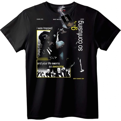 NOONEBRAND Тениска So Confusing BRAT Лято 2024 - XS, Black