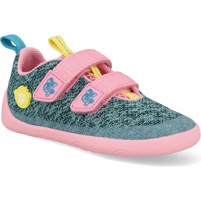 Affenzahn detské barefoot topánky Sneaker Knit Happy Chameleon zelená ružová