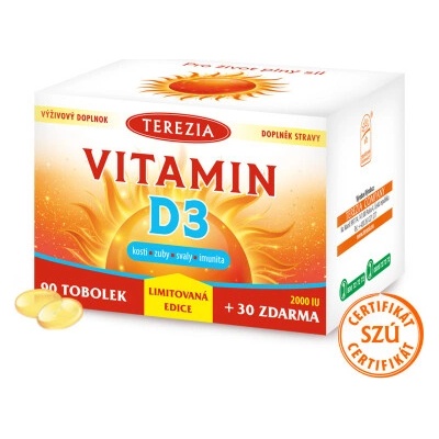 TEREZIA Vitamín D3 2000 IU Limitovaná edícia 90 + 30 kapsúl