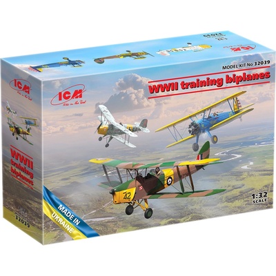 ICM WWII training biplanes Bücker Bü 131D DH.82A Tiger Moth Stearman PT-17 1:32